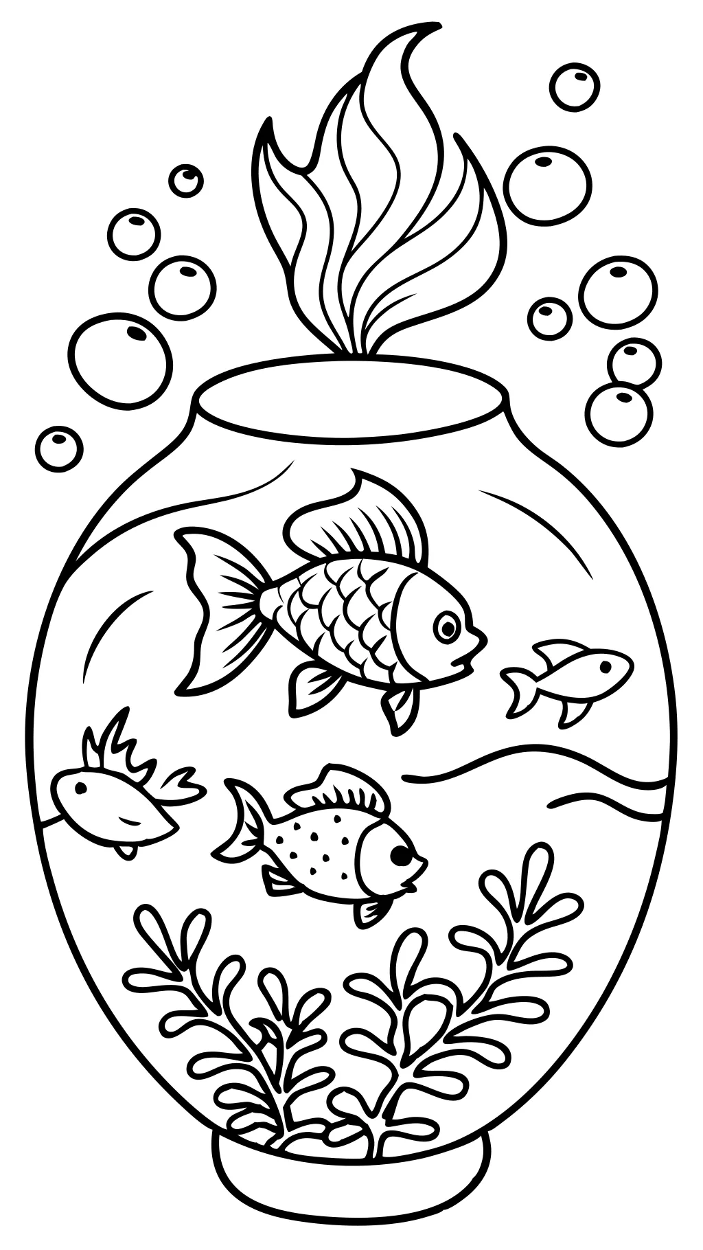 coloriages de poissons rouges